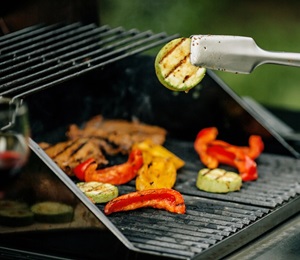 Grilling food on the barbecue