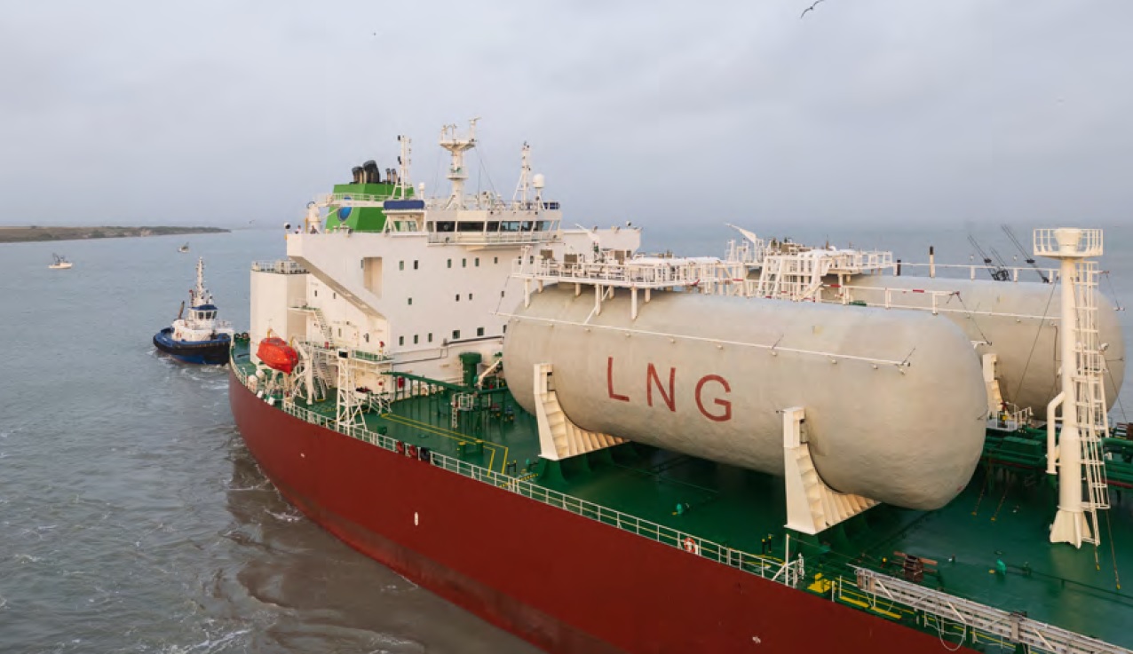LNG carrier at port