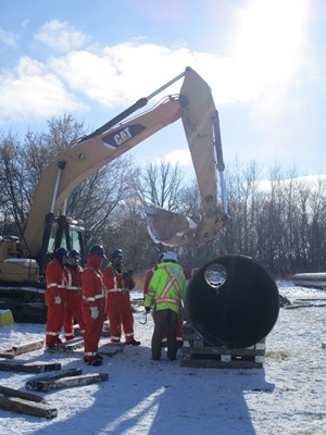Pipeline 101 training with excavator