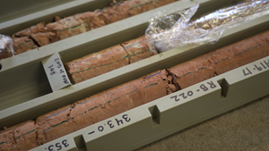 Detailed core samples in box