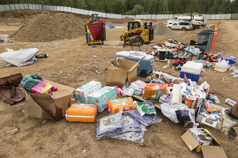 Garbage and destruction left by pipeline protesters