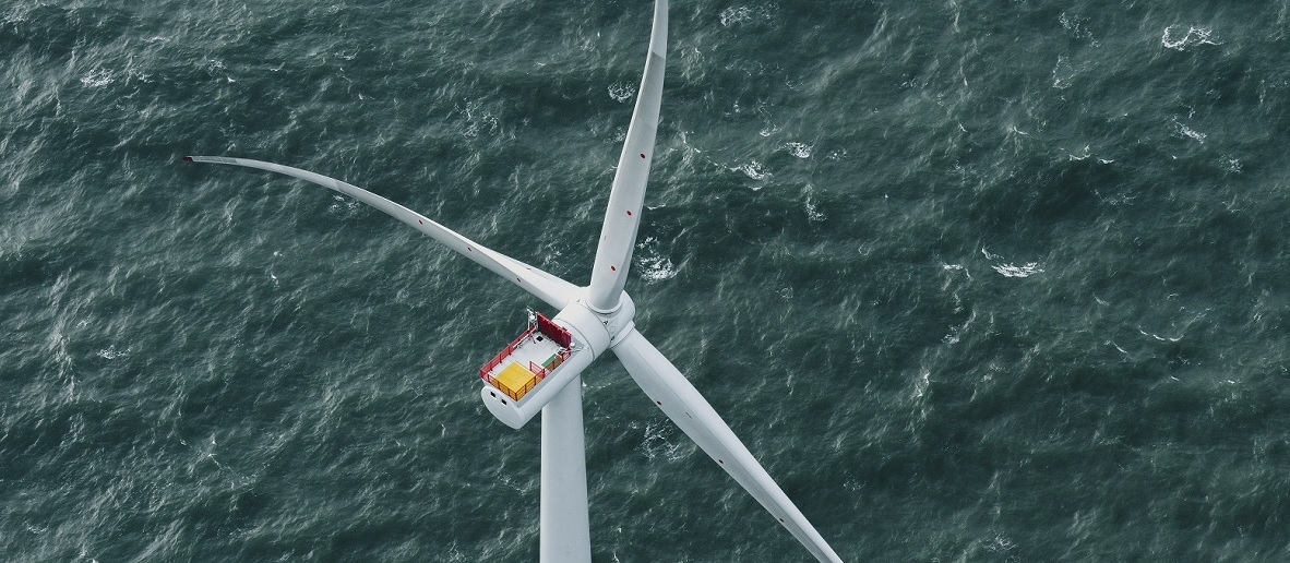 Offshore wind turbine in the ocean