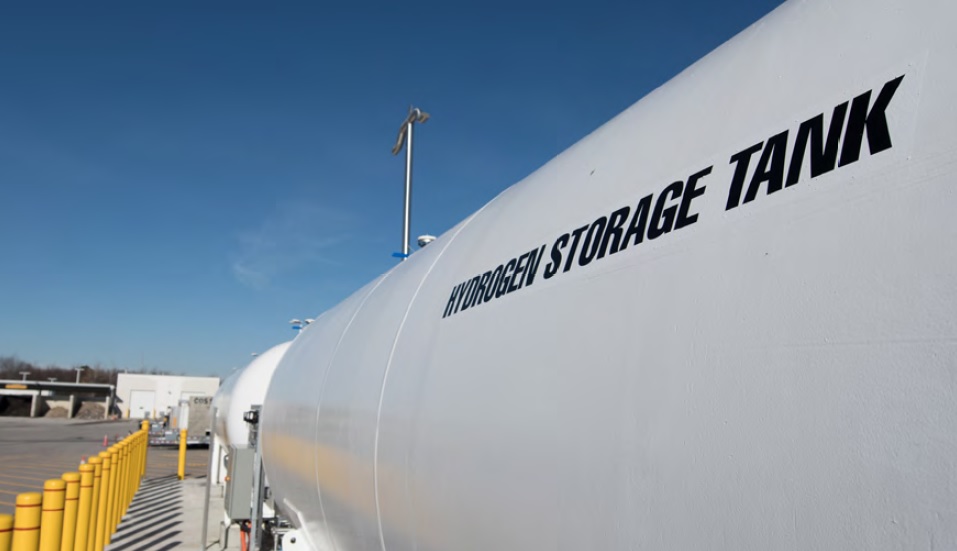 Large white storage tank