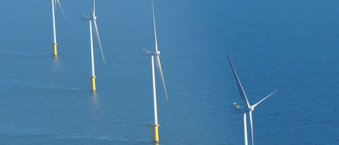 Wind turbines in the ocean