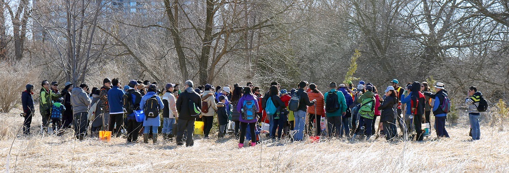 large group of people in a field
