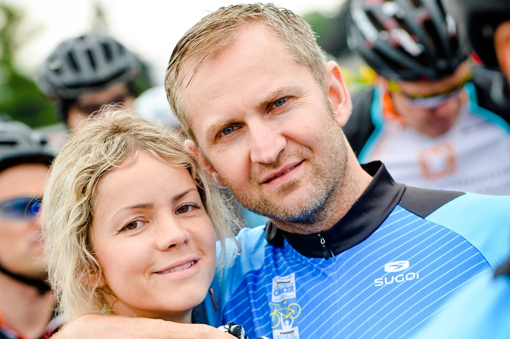 Woman and man at Ride to Conquer Cancer