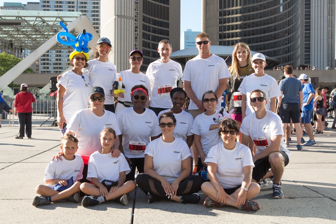 Employees at fun run event