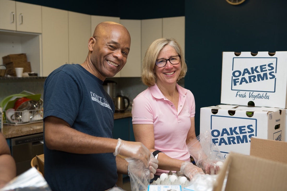 Volunteers at food bank