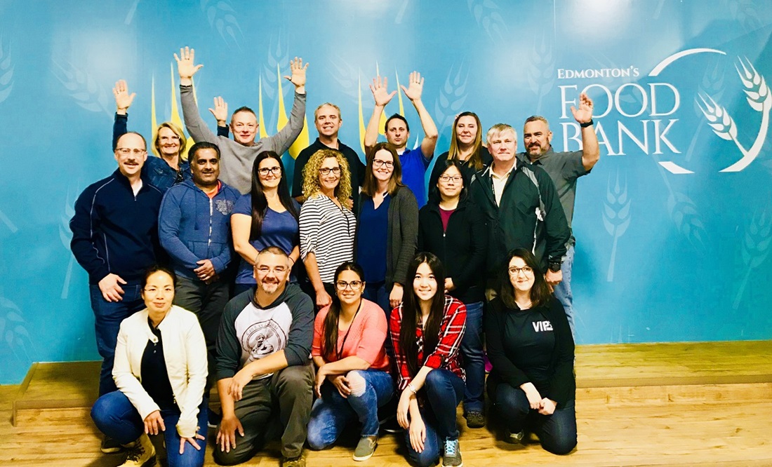 Employees at Edmonton Food Bank