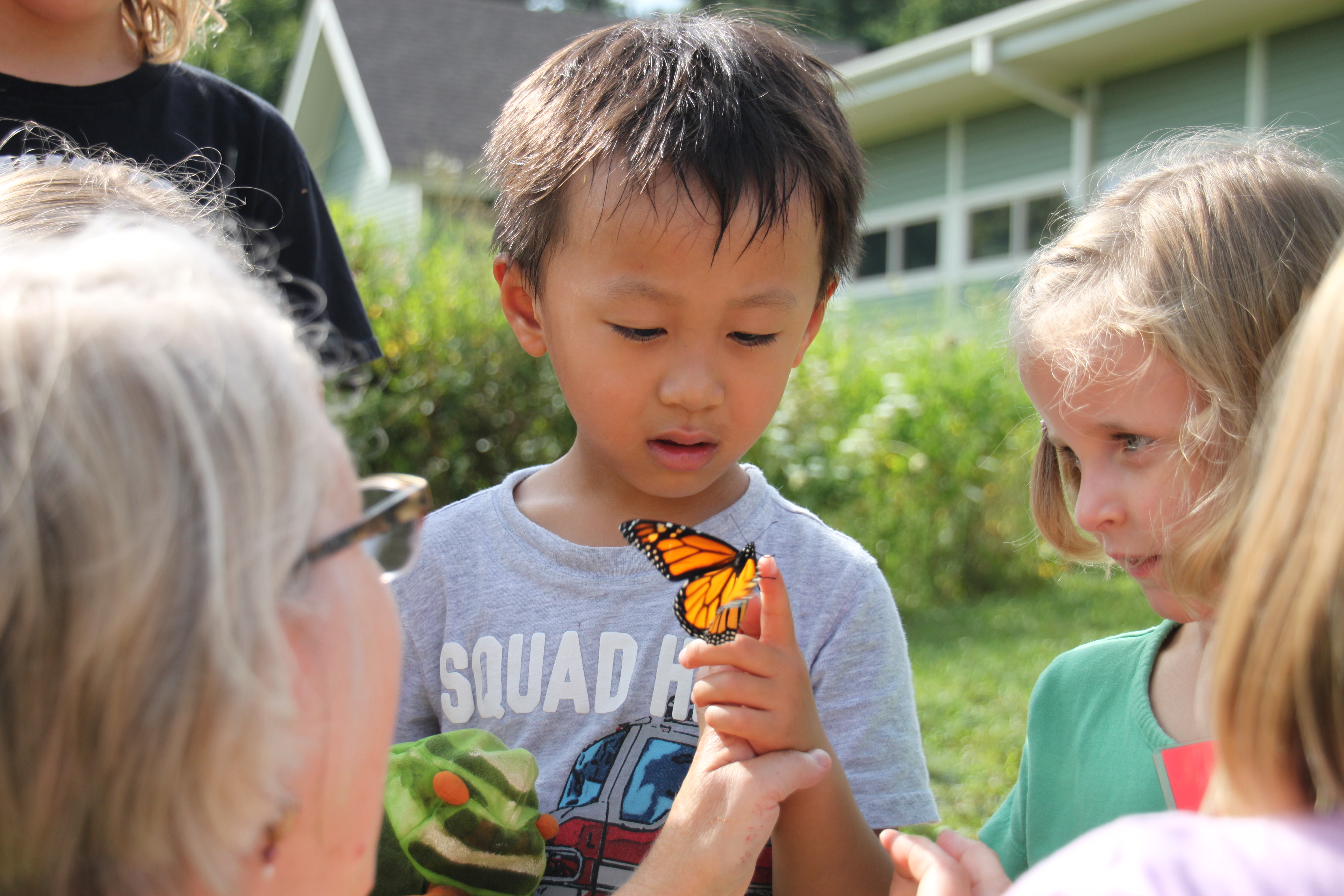Children with a butterfly