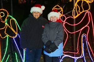 Children at Christmas lights festival