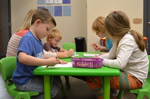 Children doing arts and crafts