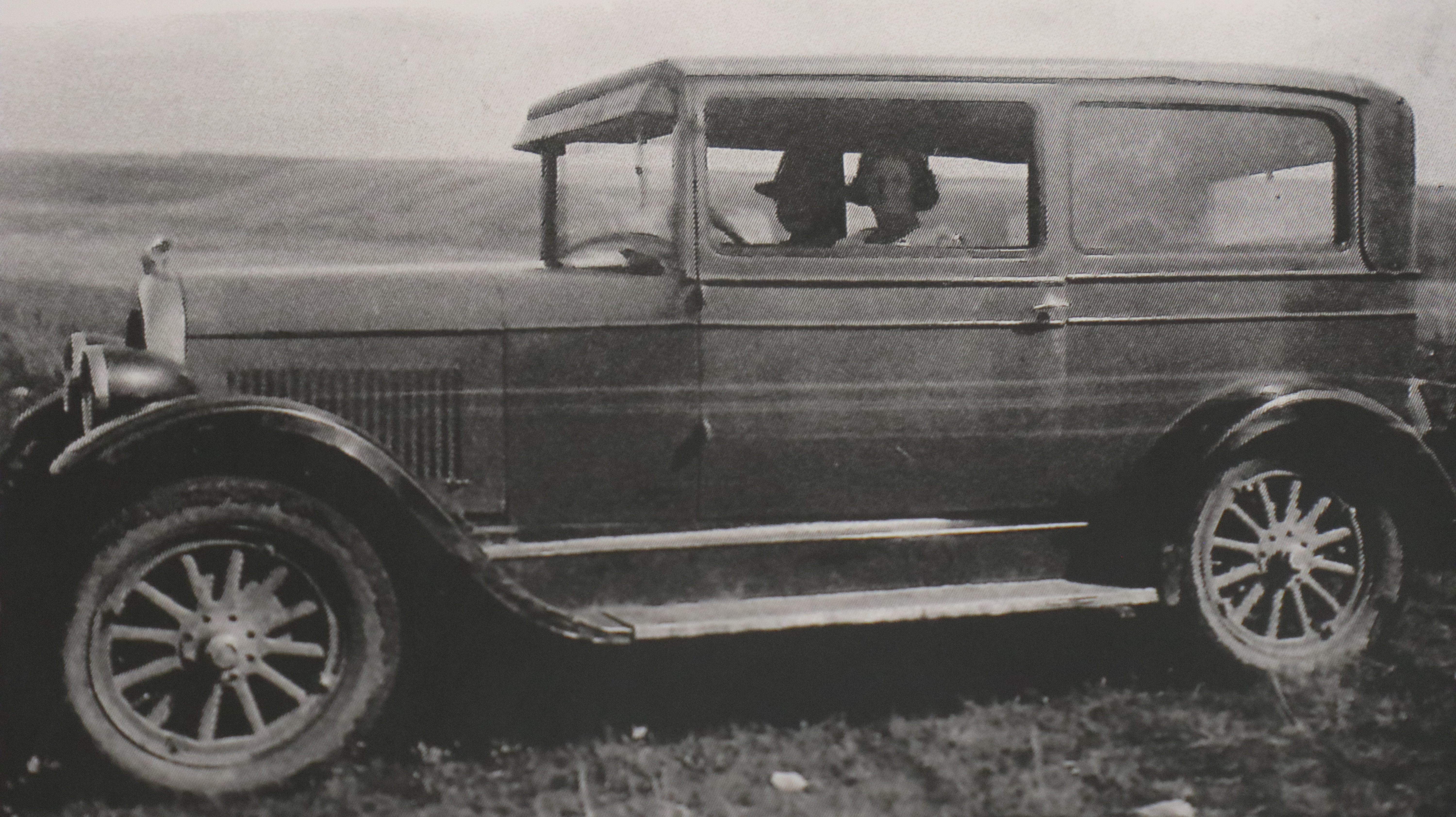 Rays Aunt and Uncle used to visit the Line 1 construction site to take photos in their 1930s sedan
