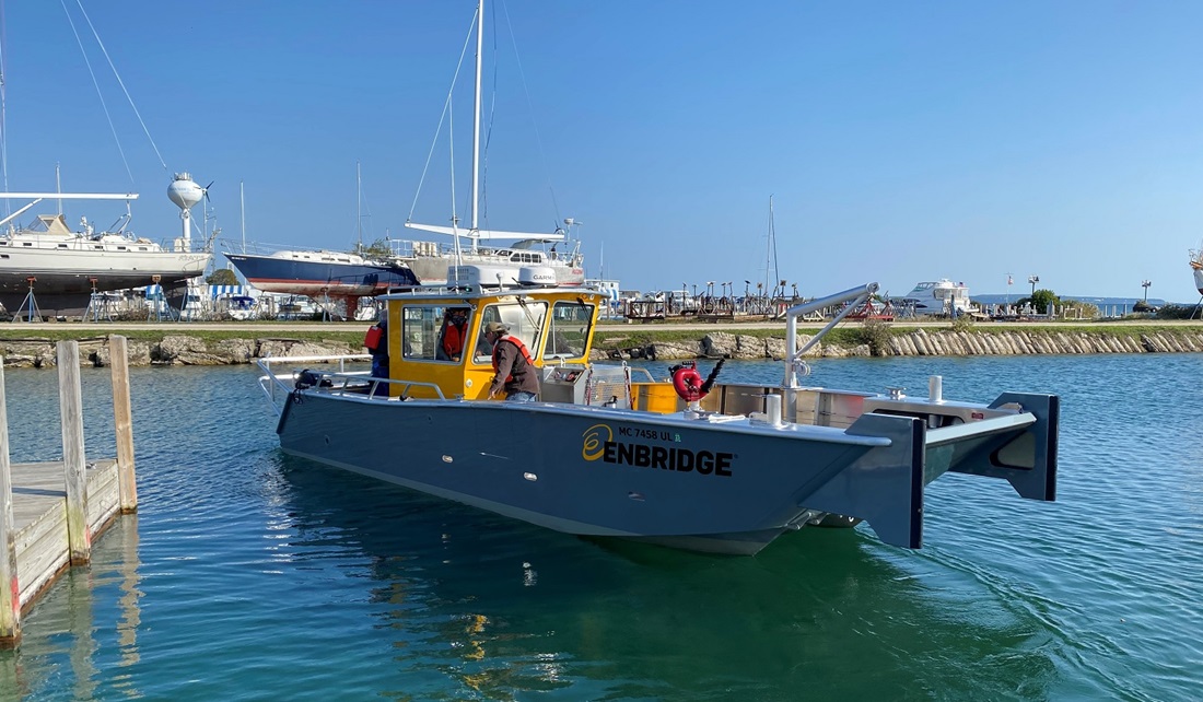 Patrol boat at the dock