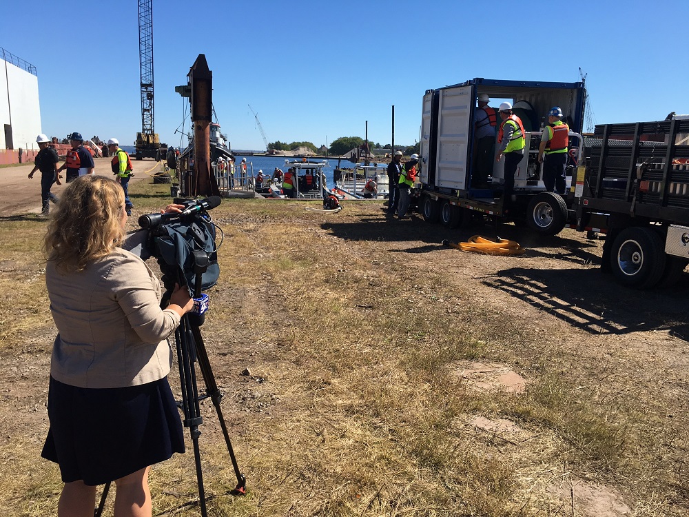 News camera filming response exercise trailer
