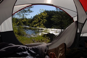 River view from inside tent