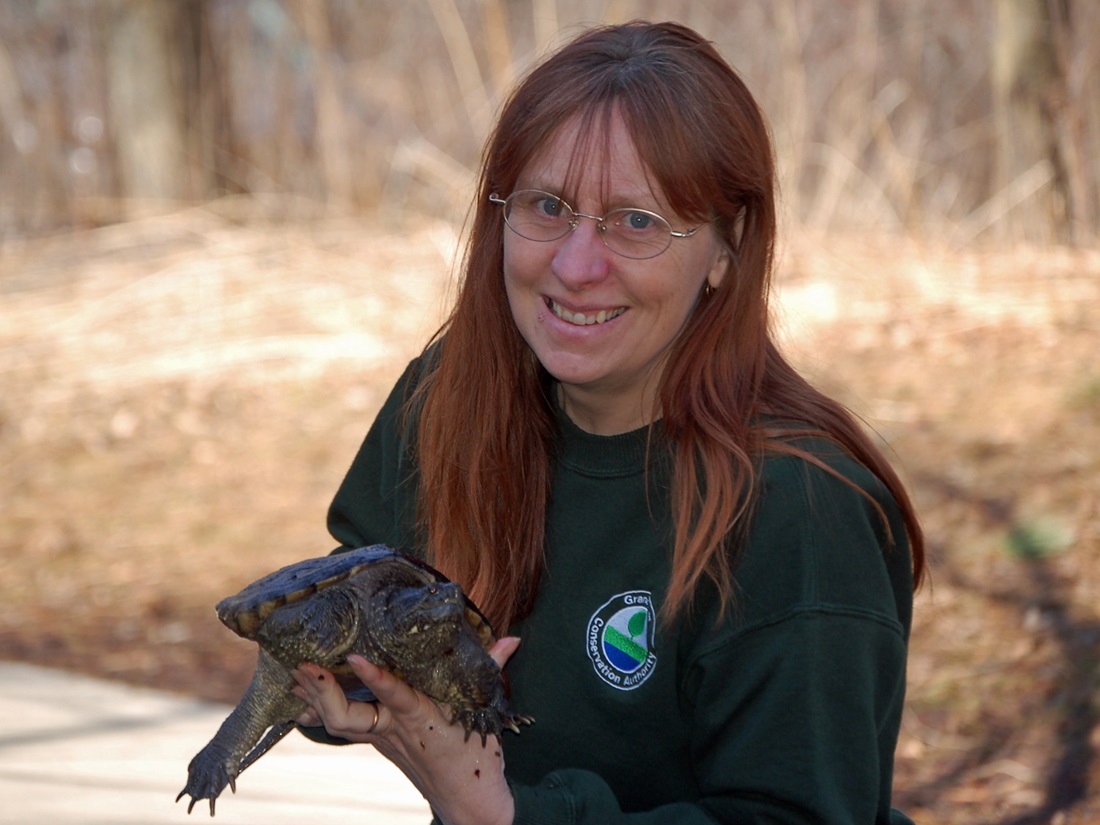 Woman with turtle