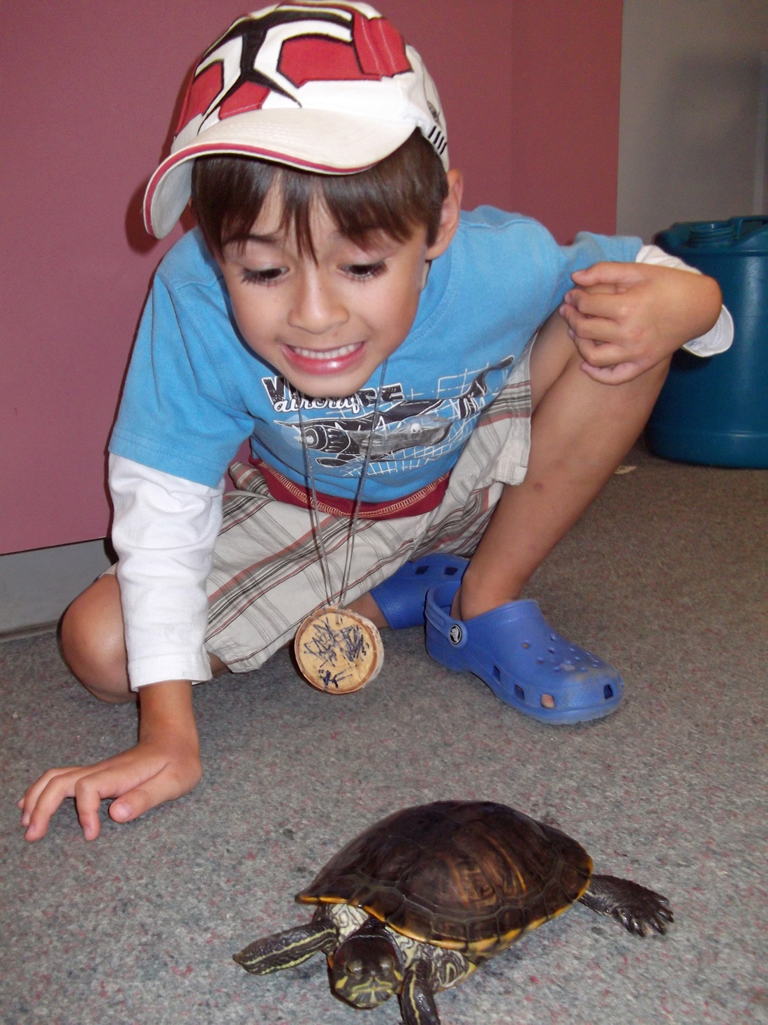 Boy with turtle