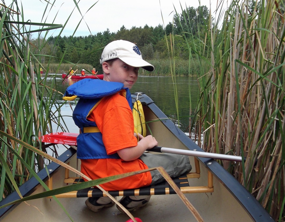 Boy in canoe