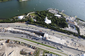 Tunnel construction near the waters edge