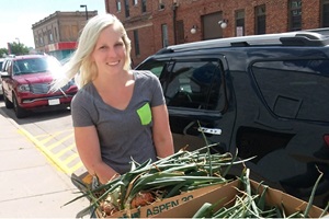 Woman with fresh produce