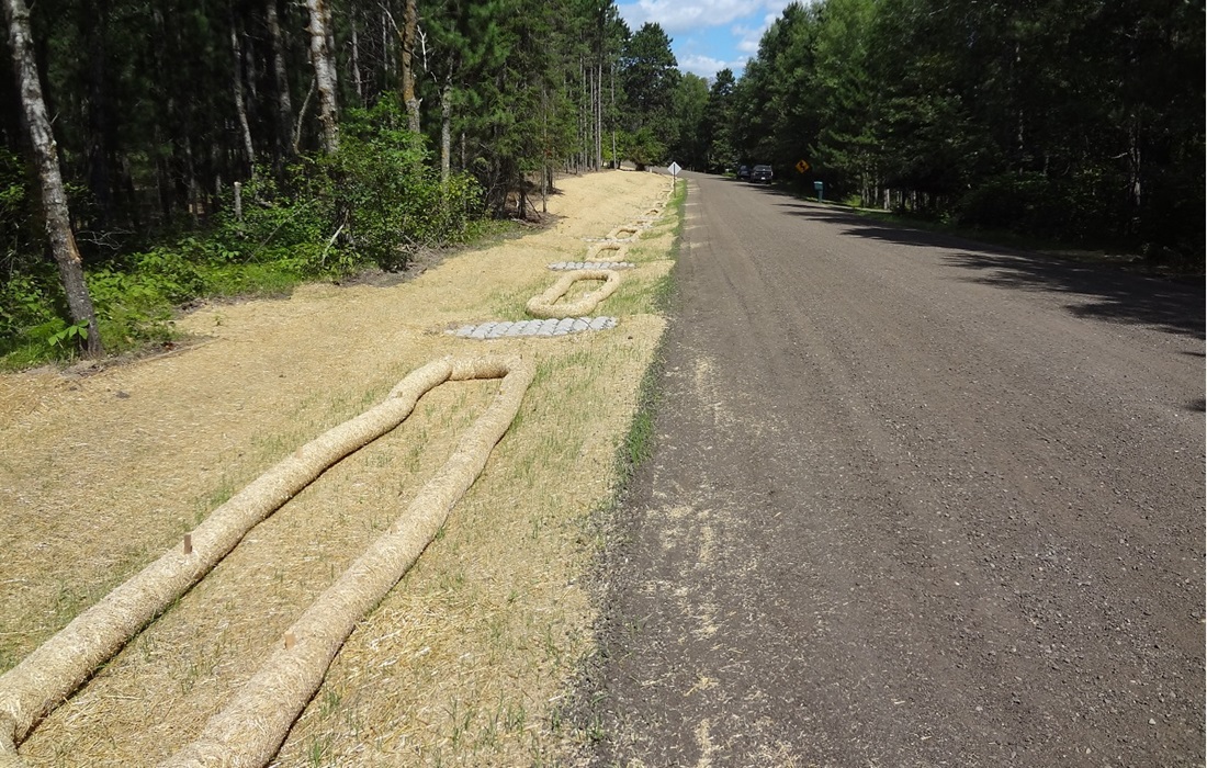 Flood mitigation measures beside road