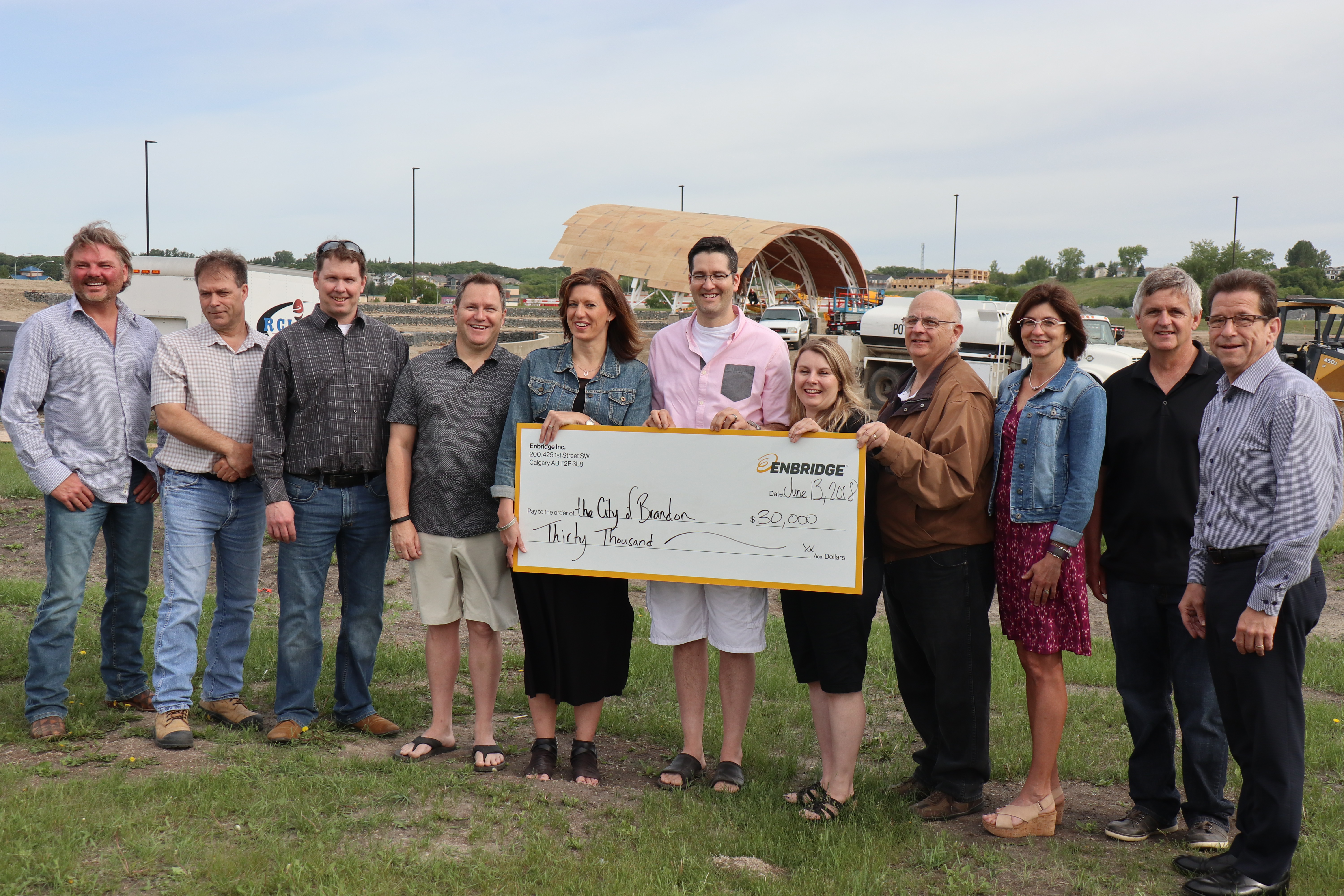 Brandon Riverbank Discovery cheque presentation