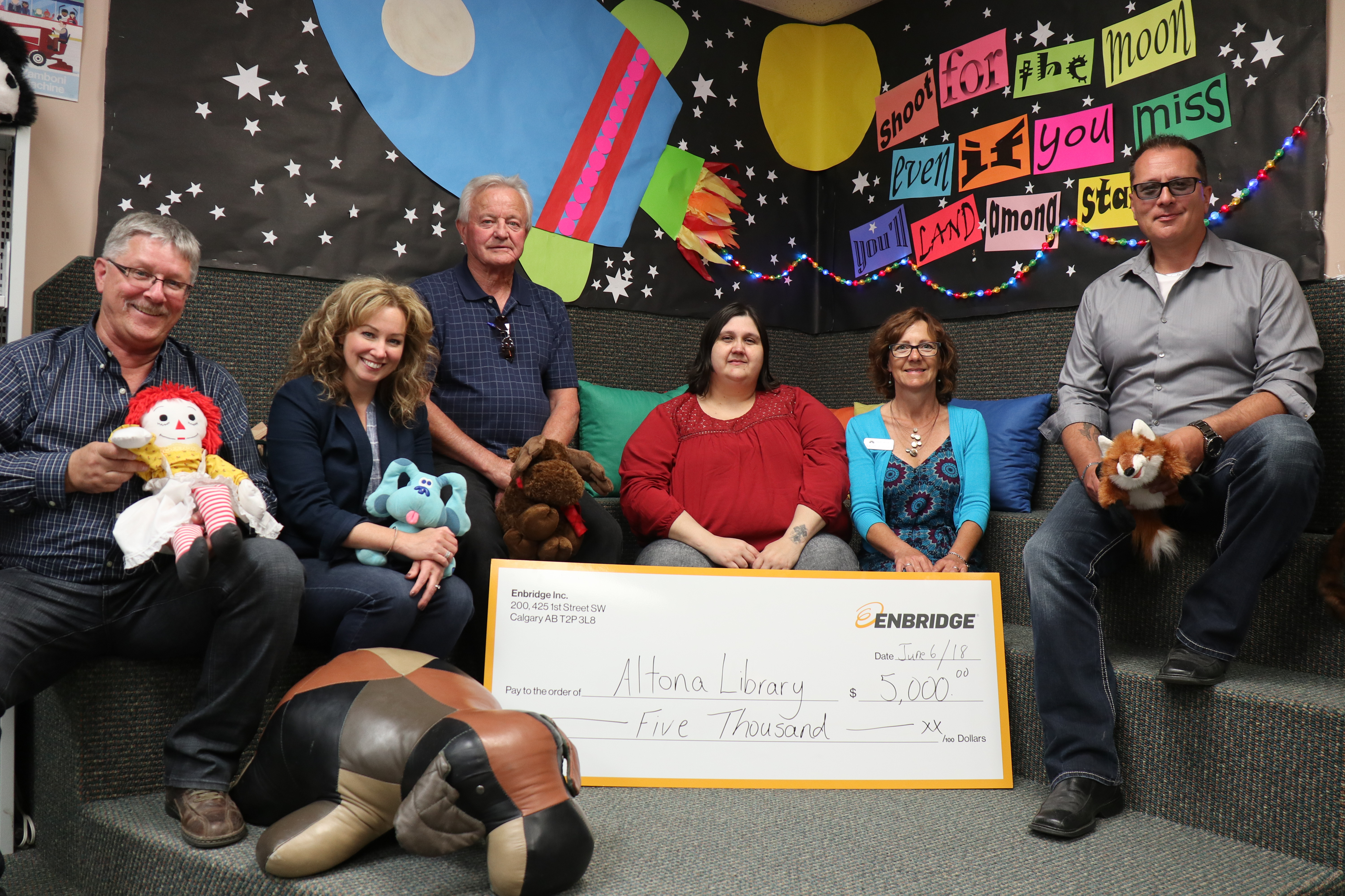 Community cheque presentation on Canadian prairies