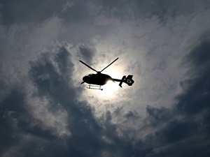 Helicopter in sky