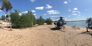 Helicopter on beach