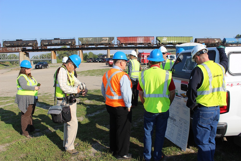 workers deploying equipment
