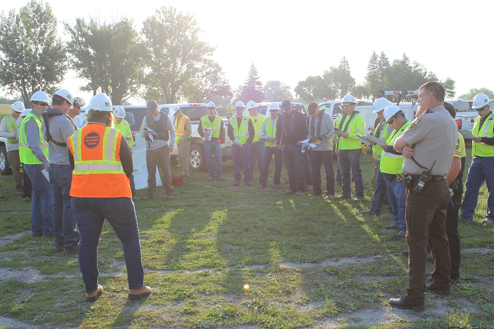 Workers at a meeting