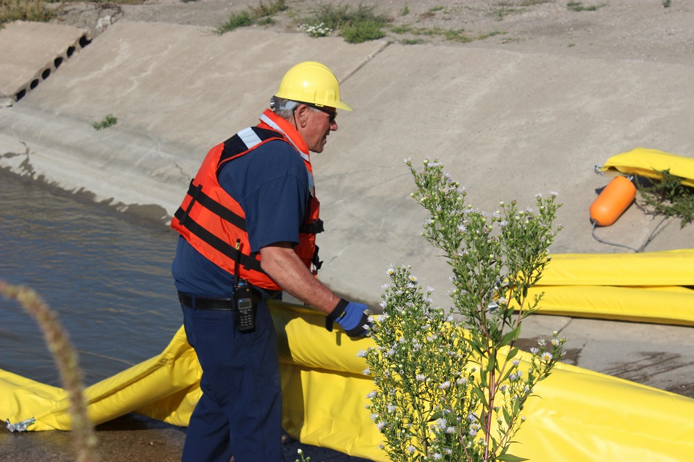 worker deploying equipment