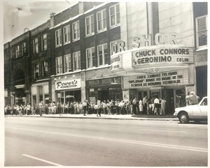 Old movie theatre marquee
