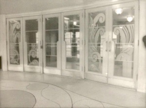 Old movie theatre front doors