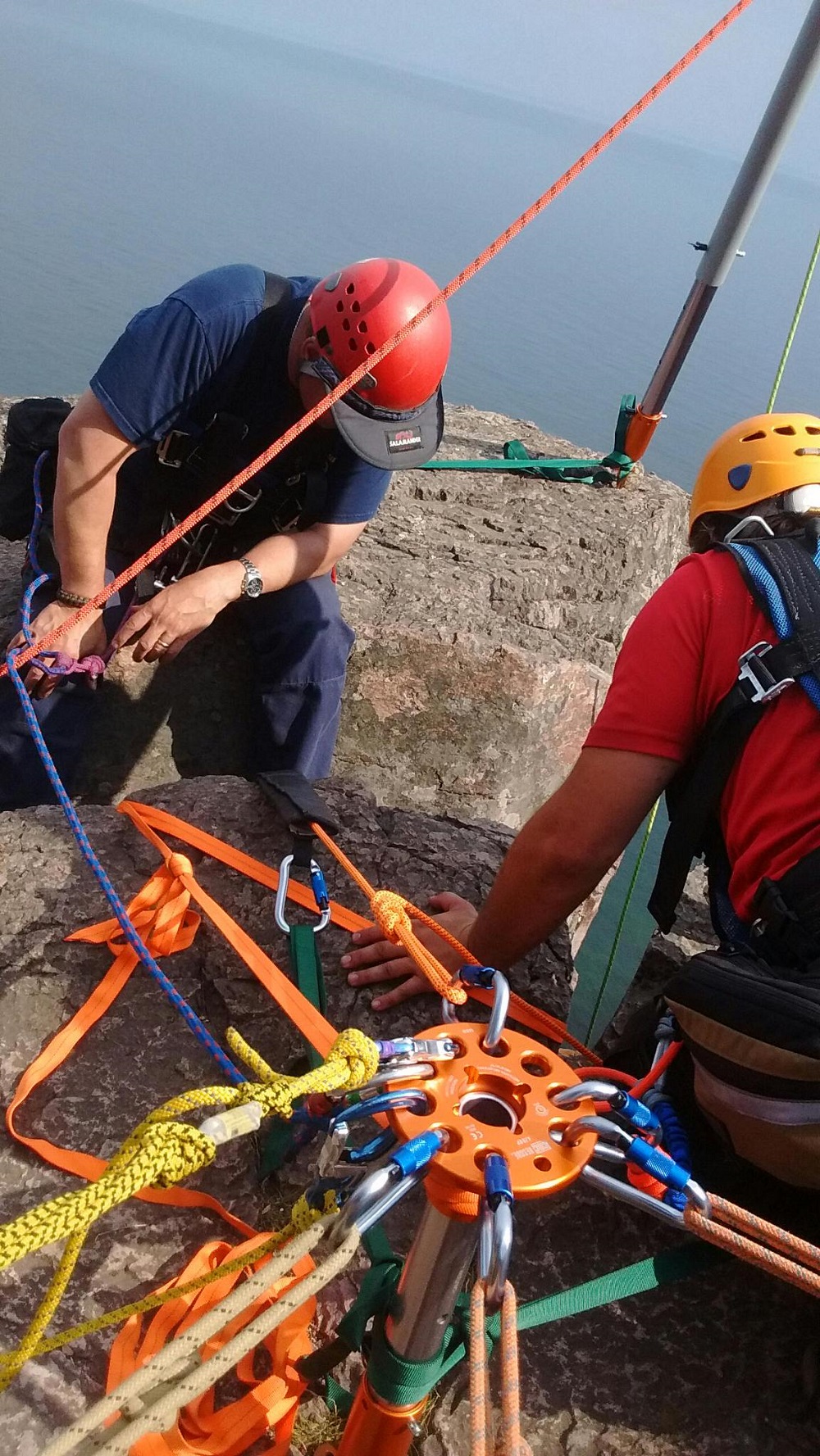 rock climber with ropes and rigging