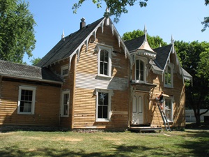 Historic house before new paint job