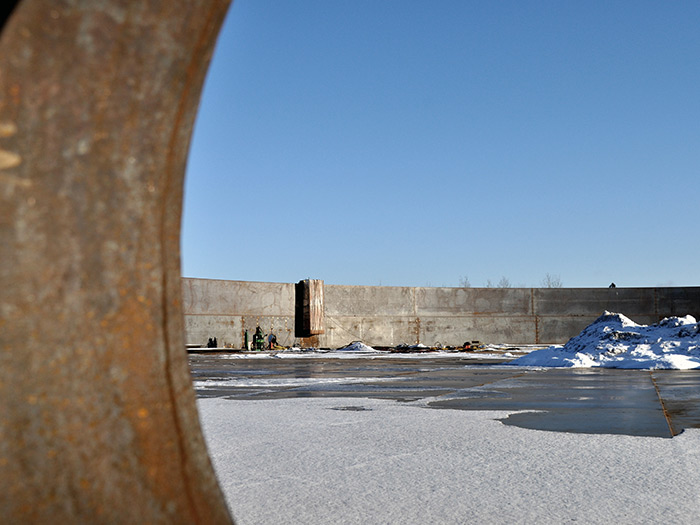 Terminal facility tank under construction