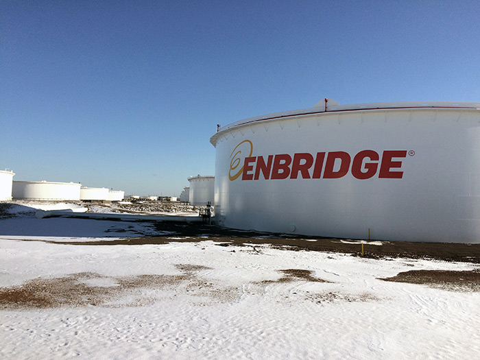 Terminal facility tank in winter