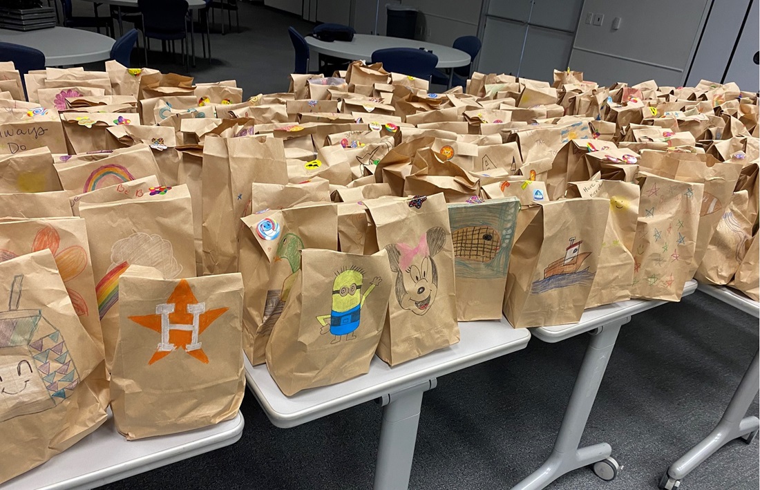 Snack bags on a table