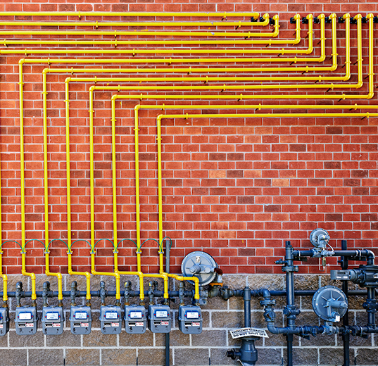 gas distribution pipes