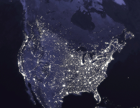 North America at night