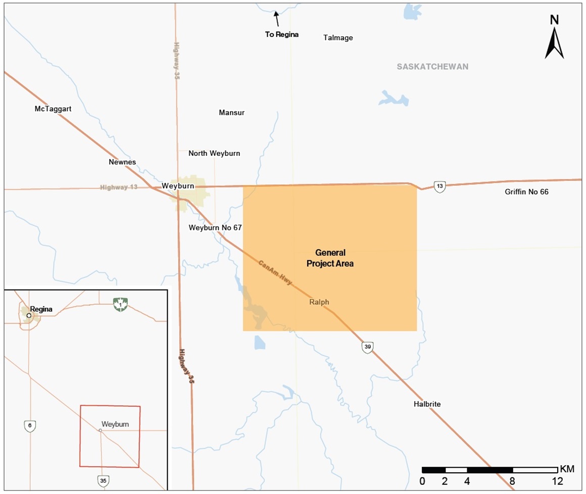 Map of southern Saskatchewan