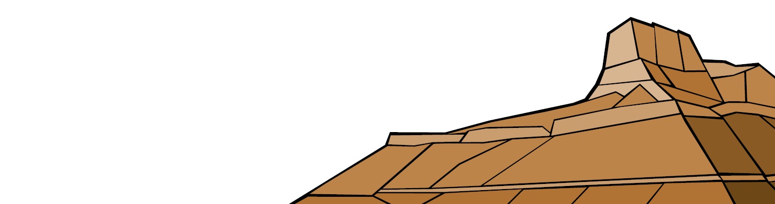 Painting of rock outcropping