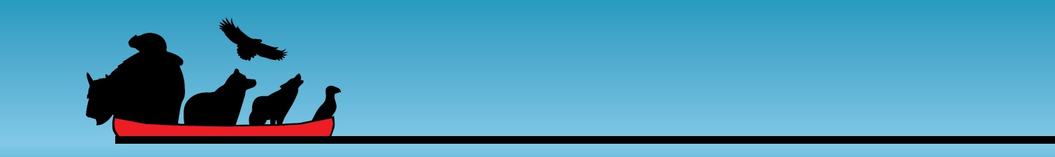 Animals in a canoe, blue background