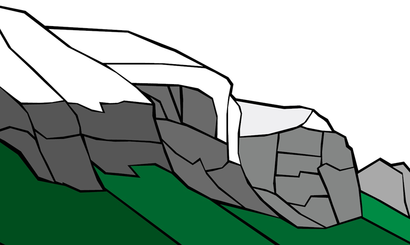 Illustration of snow capped mountain