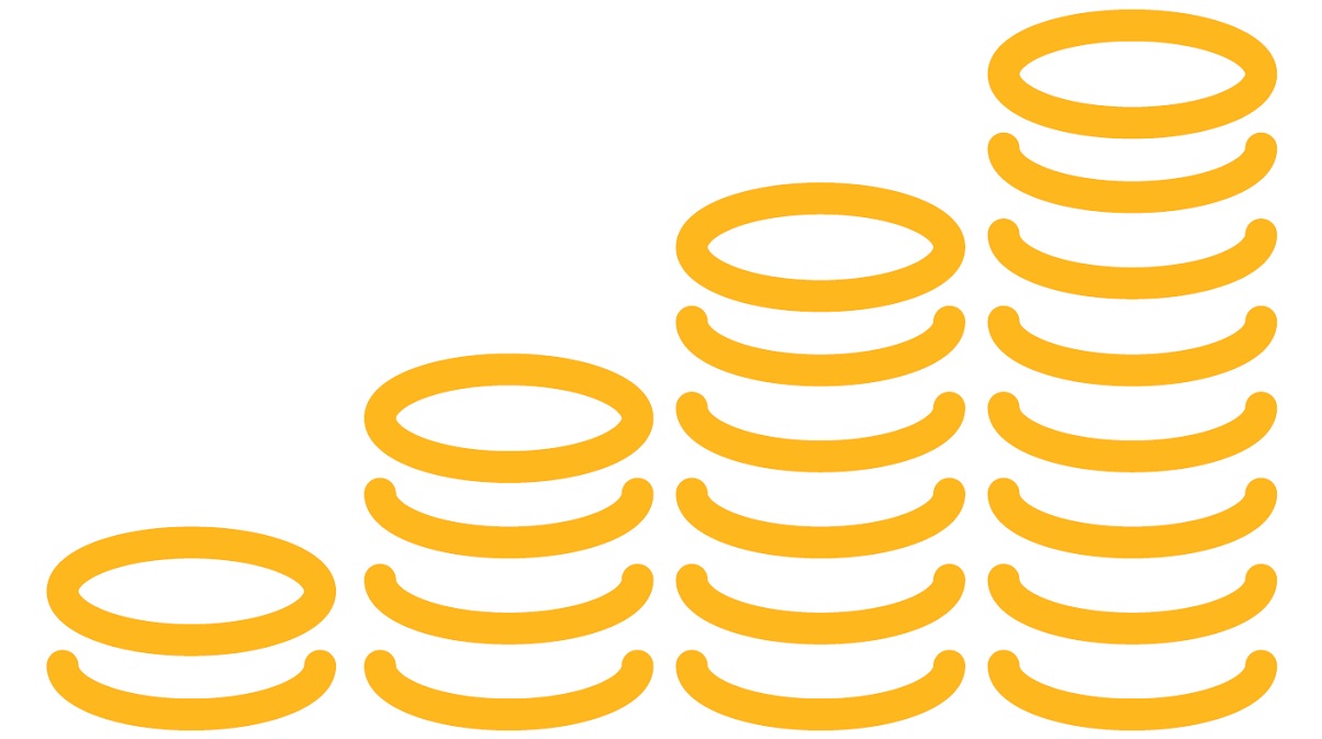 Illustration of stacks of coins