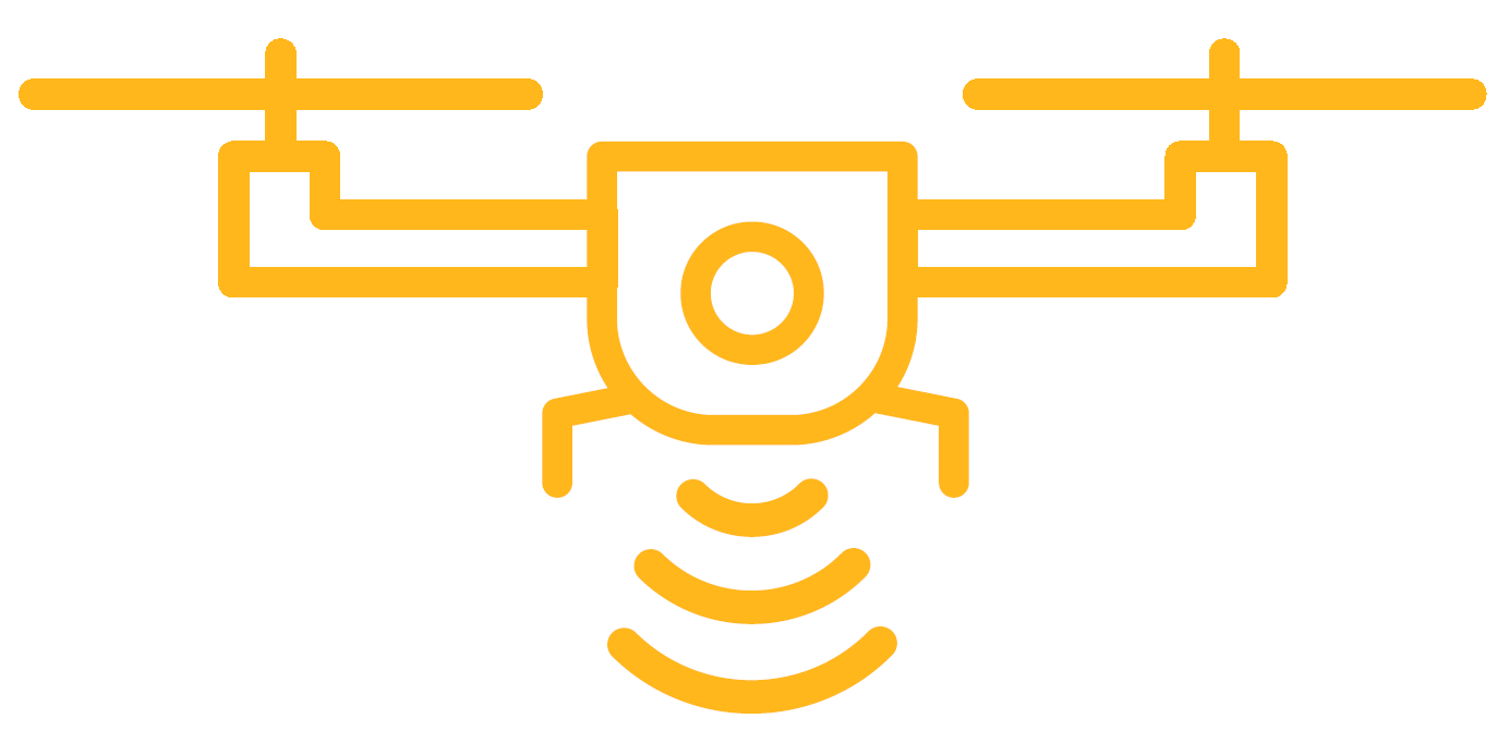 Infographic depiction of a drone