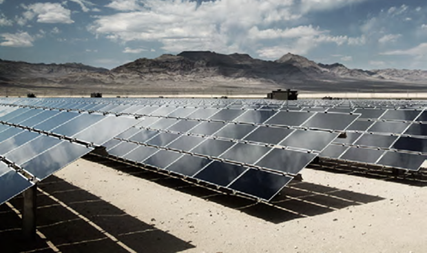 Solar panels in the desert
