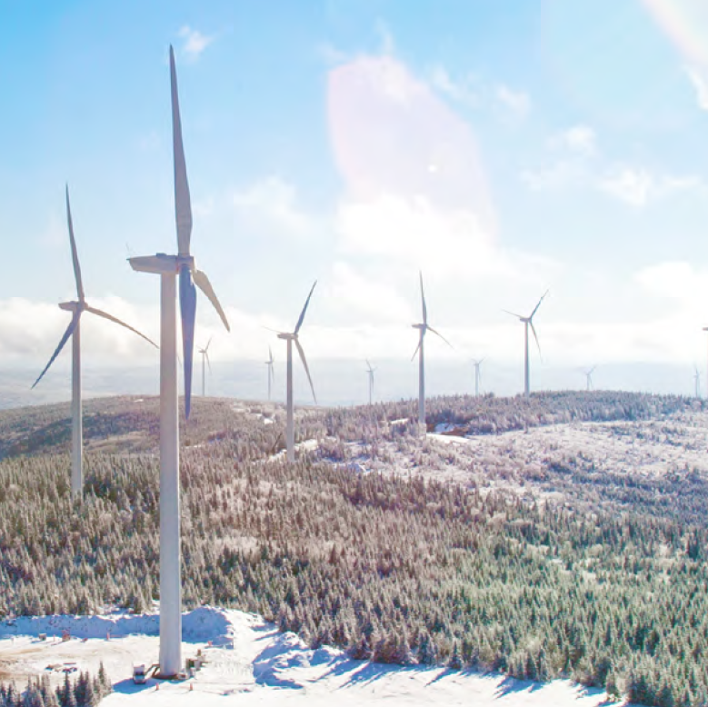 Wind turbines in winter